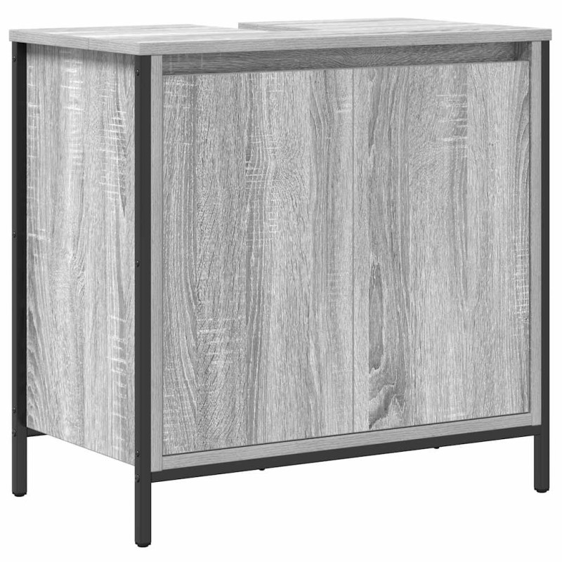 vidaXL Ντουλάπι Νιπτήρα Μπάνιου Γκρι Sonoma 60x34,5x60 εκ.