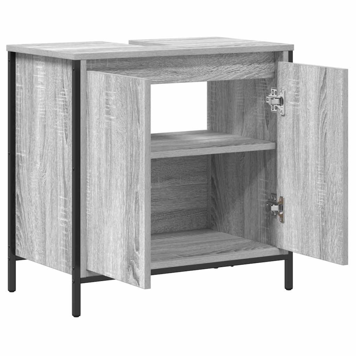 vidaXL Ντουλάπι Νιπτήρα Μπάνιου Γκρι Sonoma 60x34,5x60 εκ.