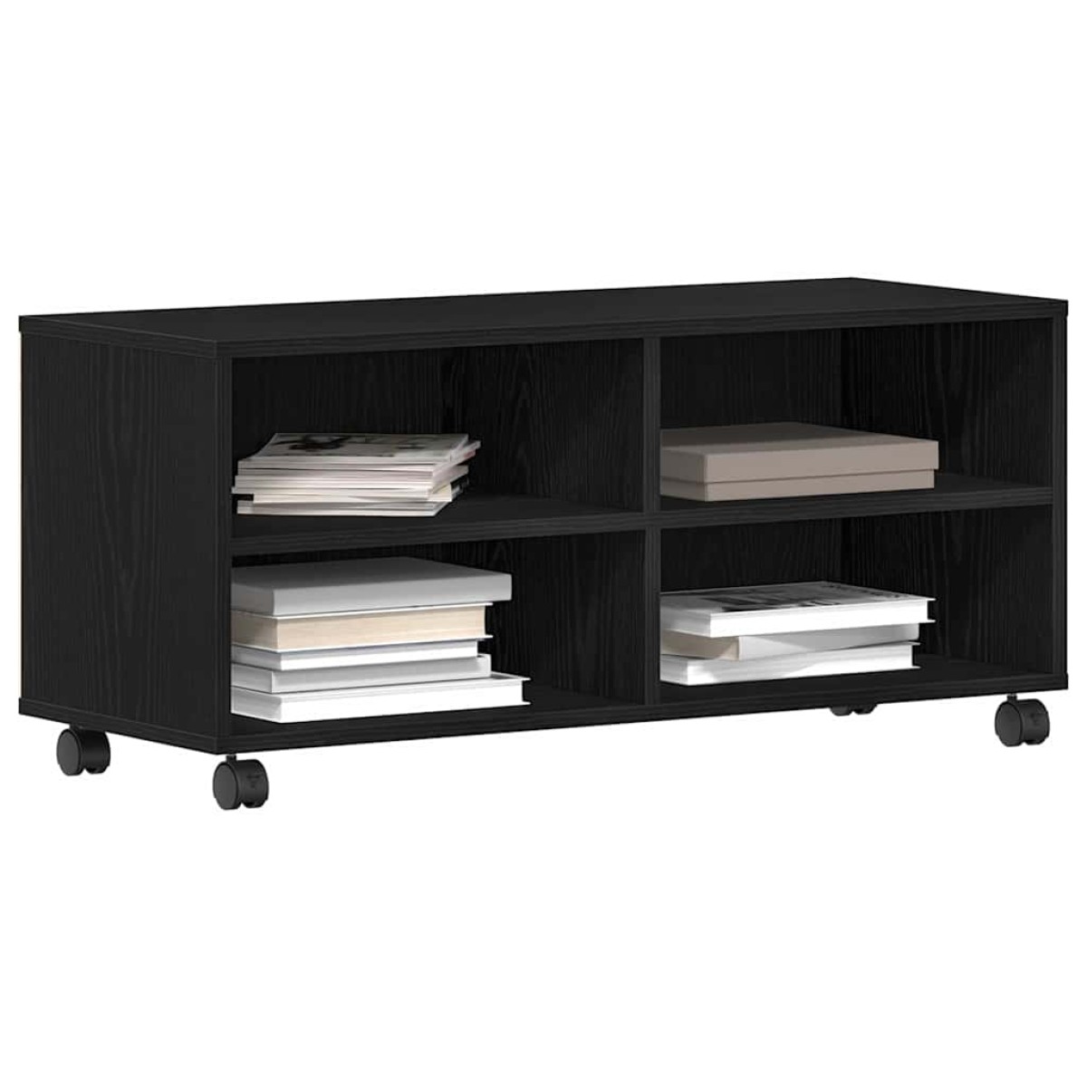 vidaXL Ντουλάπι TV 90 x 35 x 40.5 εκ Μαύρο Επεξεργασμένο ξύλο