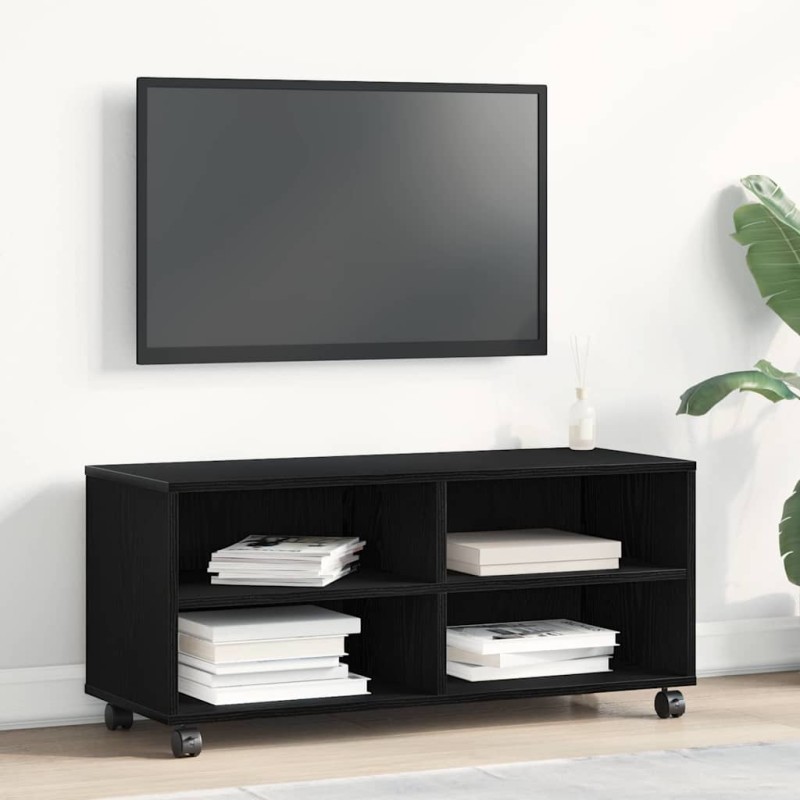 vidaXL Ντουλάπι TV 90 x 35 x 40.5 εκ Μαύρο Επεξεργασμένο ξύλο