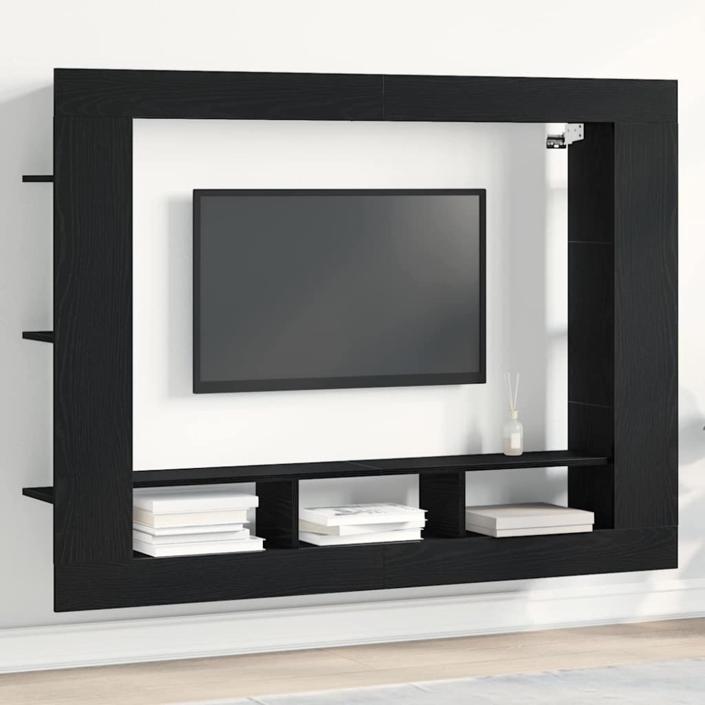 vidaXL Ντουλάπι TV 152 x 22 x 113 εκ. Μαύρη δρυς Επεξεργασμένο ξύλο
