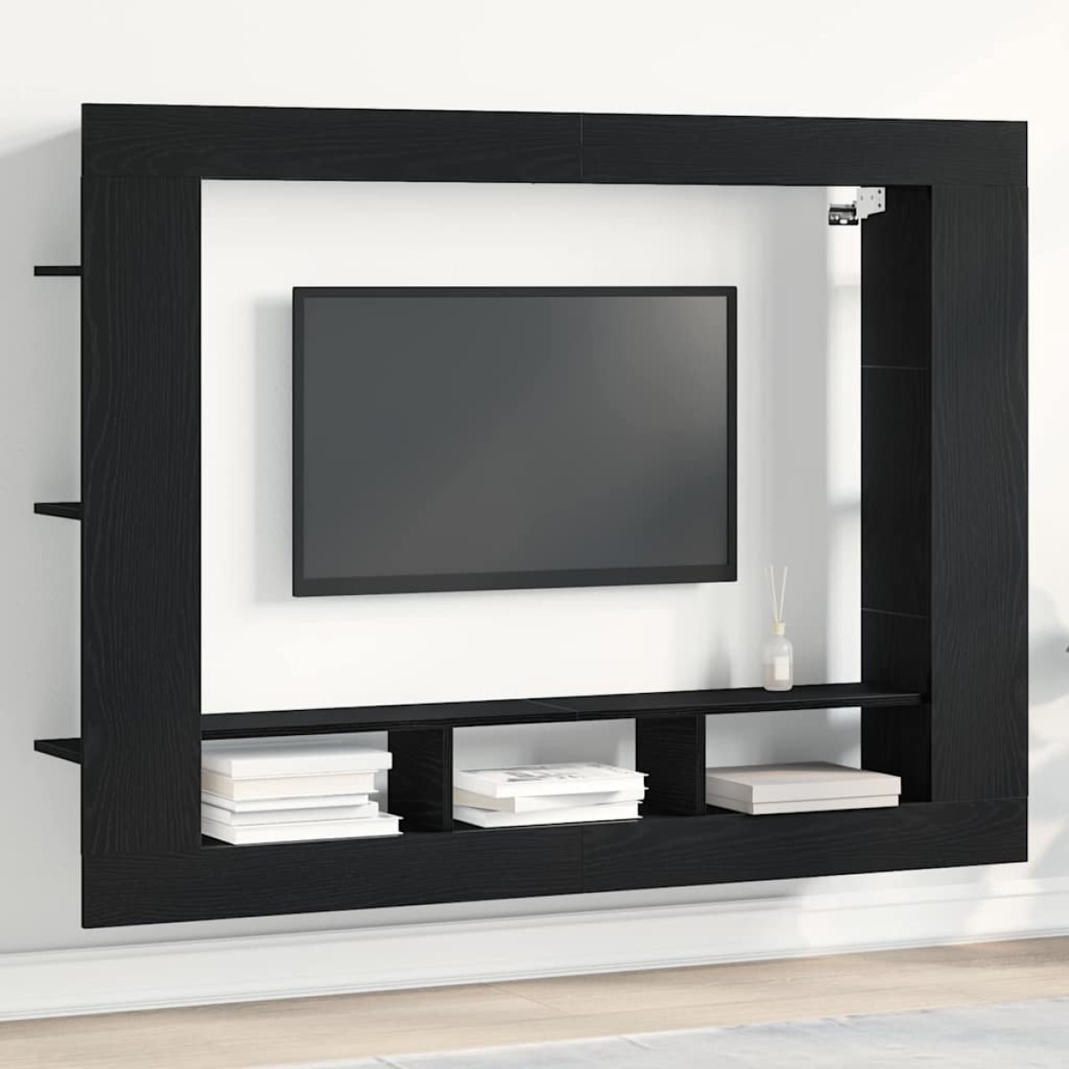 vidaXL Ντουλάπι TV 152 x 22 x 113 εκ. Μαύρη δρυς Επεξεργασμένο ξύλο
