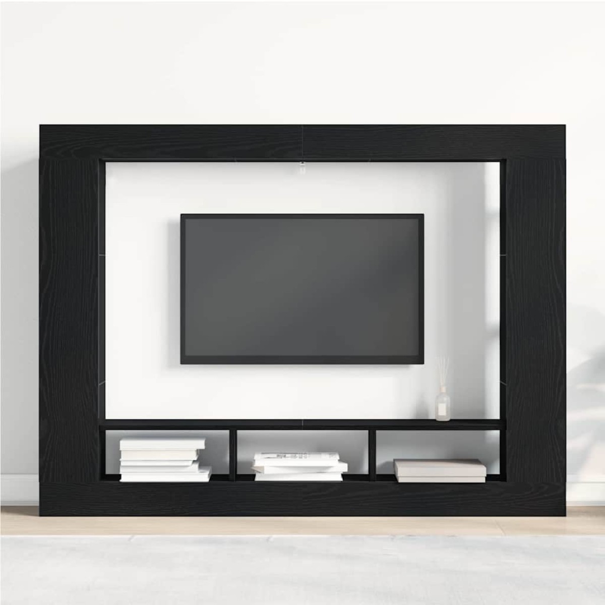 vidaXL Ντουλάπι TV 152 x 22 x 113 εκ. Μαύρη δρυς Επεξεργασμένο ξύλο