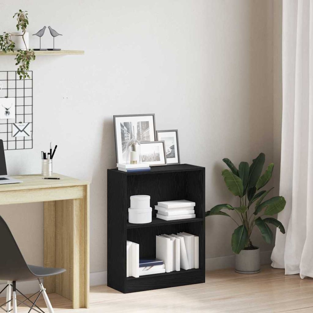 vidaXL Βιβλιοθήκη 60 x 24 x 76 cm Επεξεργασμένο Ξύλο Μαύρη Οξυά