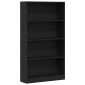 vidaXL Βιβλιοθήκη 4 Επιπέδων Μαύρη Δρυς 80x24x143 εκ. από Τεχνητό Ξύλο