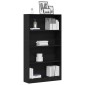 vidaXL Βιβλιοθήκη 4 Επιπέδων Μαύρη Δρυς 80x24x143 εκ. από Τεχνητό Ξύλο