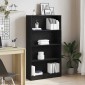 vidaXL Βιβλιοθήκη 4 Επιπέδων Μαύρη Δρυς 80x24x143 εκ. από Τεχνητό Ξύλο