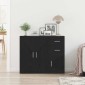 vidaXL Μπουφές Μαύρης Δρυός 91x29,5x75 εκ. από Τεχνητό Ξύλο