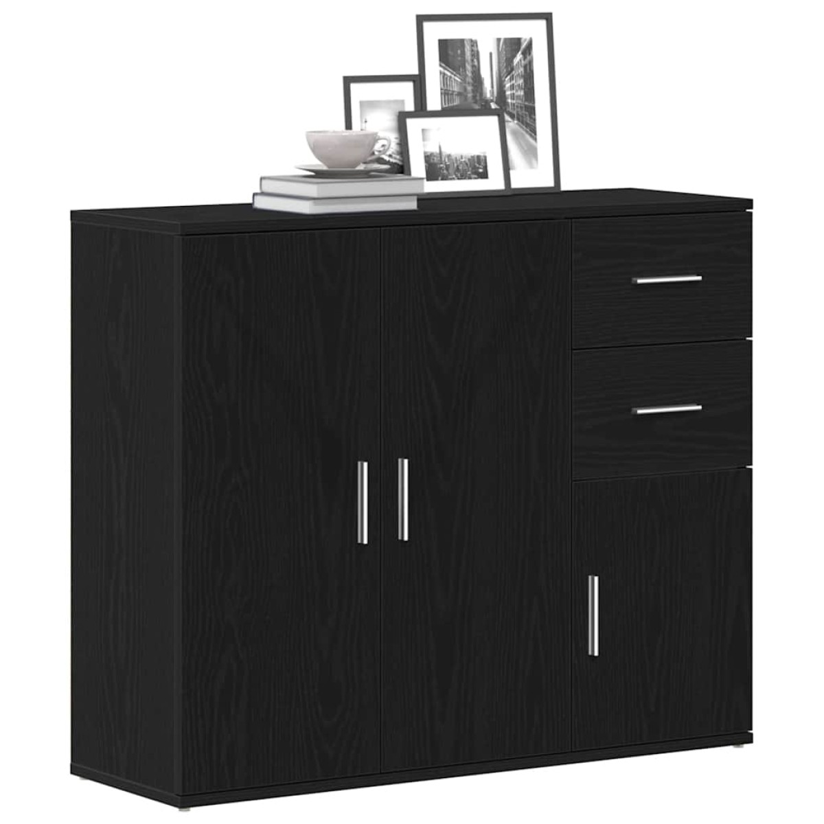 vidaXL Μπουφές Μαύρης Δρυός 91x29,5x75 εκ. από Τεχνητό Ξύλο