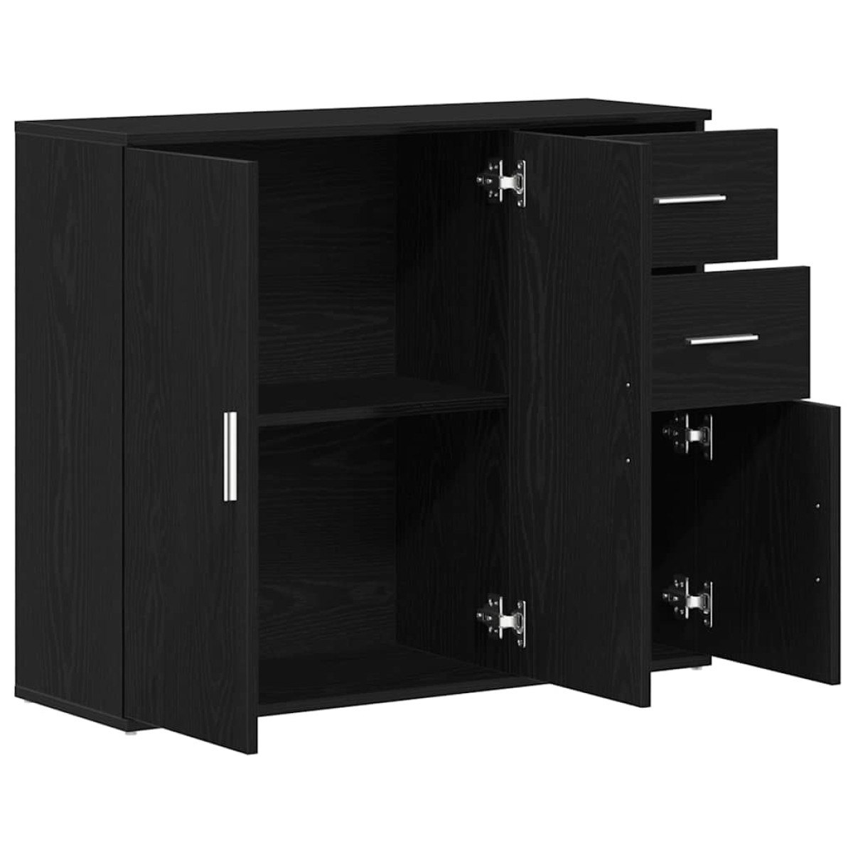 vidaXL Μπουφές Μαύρης Δρυός 91x29,5x75 εκ. από Τεχνητό Ξύλο