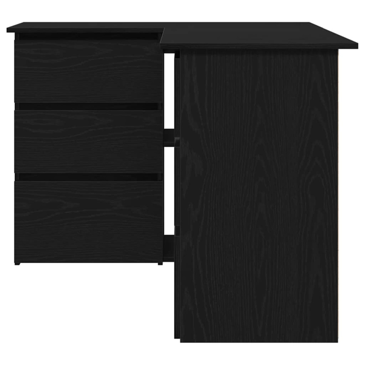 vidaXL Γραφείο Μαύρη Οξυά Επεξεργασμένο Ξύλο 145 x 100 x 76 εκ