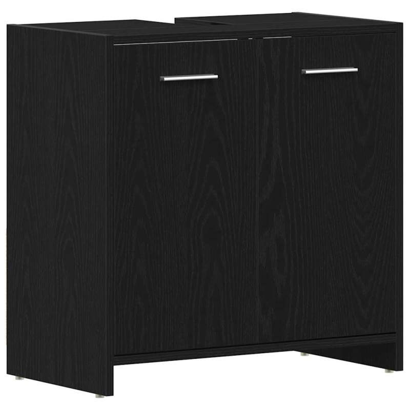 vidaXL Ντουλάπι Νιπτήρα Μπάνιου Μαύρο Δρυς 60x33x60 εκ. Επεξ. Ξύλο
