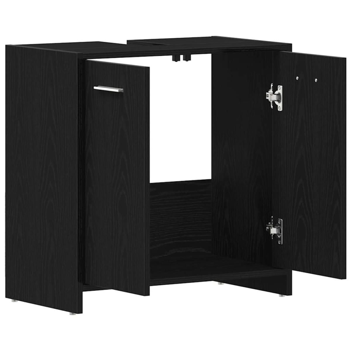 vidaXL Ντουλάπι Νιπτήρα Μπάνιου Μαύρο Δρυς 60x33x60 εκ. Επεξ. Ξύλο