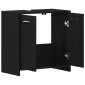 vidaXL Ντουλάπι Νιπτήρα Μπάνιου Μαύρο Δρυς 60x33x60 εκ. Επεξ. Ξύλο