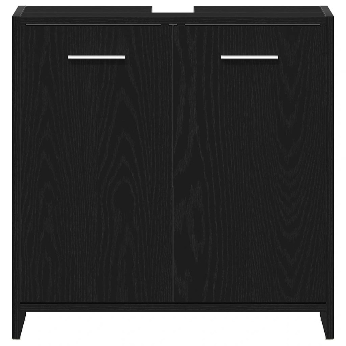 vidaXL Ντουλάπι Νιπτήρα Μπάνιου Μαύρο Δρυς 60x33x60 εκ. Επεξ. Ξύλο
