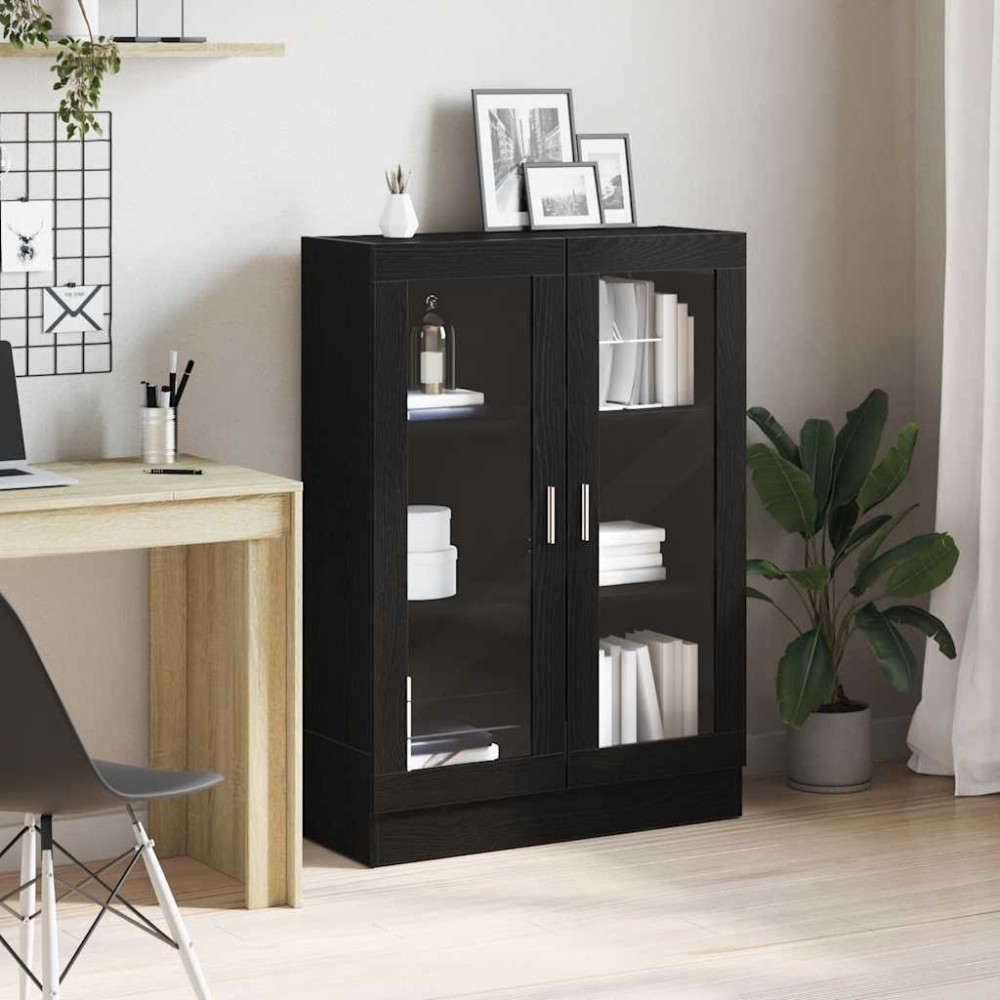 vidaXL Βιβλιοθήκη Μαύρο Δρυς 82,5x30,5x115 εκ. Επεξεργασμένο Ξύλο