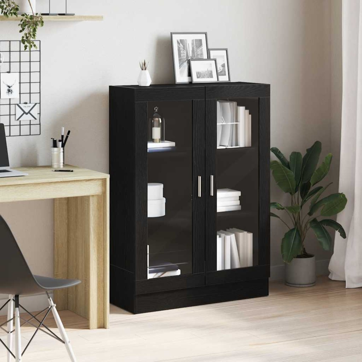vidaXL Βιβλιοθήκη Μαύρο Δρυς 82,5x30,5x115 εκ. Επεξεργασμένο Ξύλο