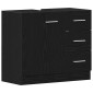 vidaXL Ντουλάπι Νιπτήρα Μαύρο Δρυς 63x30x54 εκ. από Τεχνητό Ξύλο