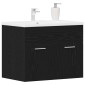 vidaXL Ντουλάπι Νιπτήρα Μπάνιου Μαύρο Δρυς 60x38,5x46 εκ. από Τεχνητό Ξύλο