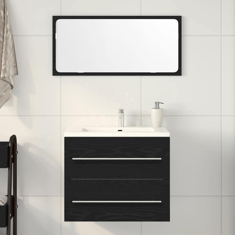 vidaXL Ντουλάπι Νιπτήρα Μπάνιου Μαύρο Δρυς 60x38,5x48 εκ. από Τεχνητό Ξύλο