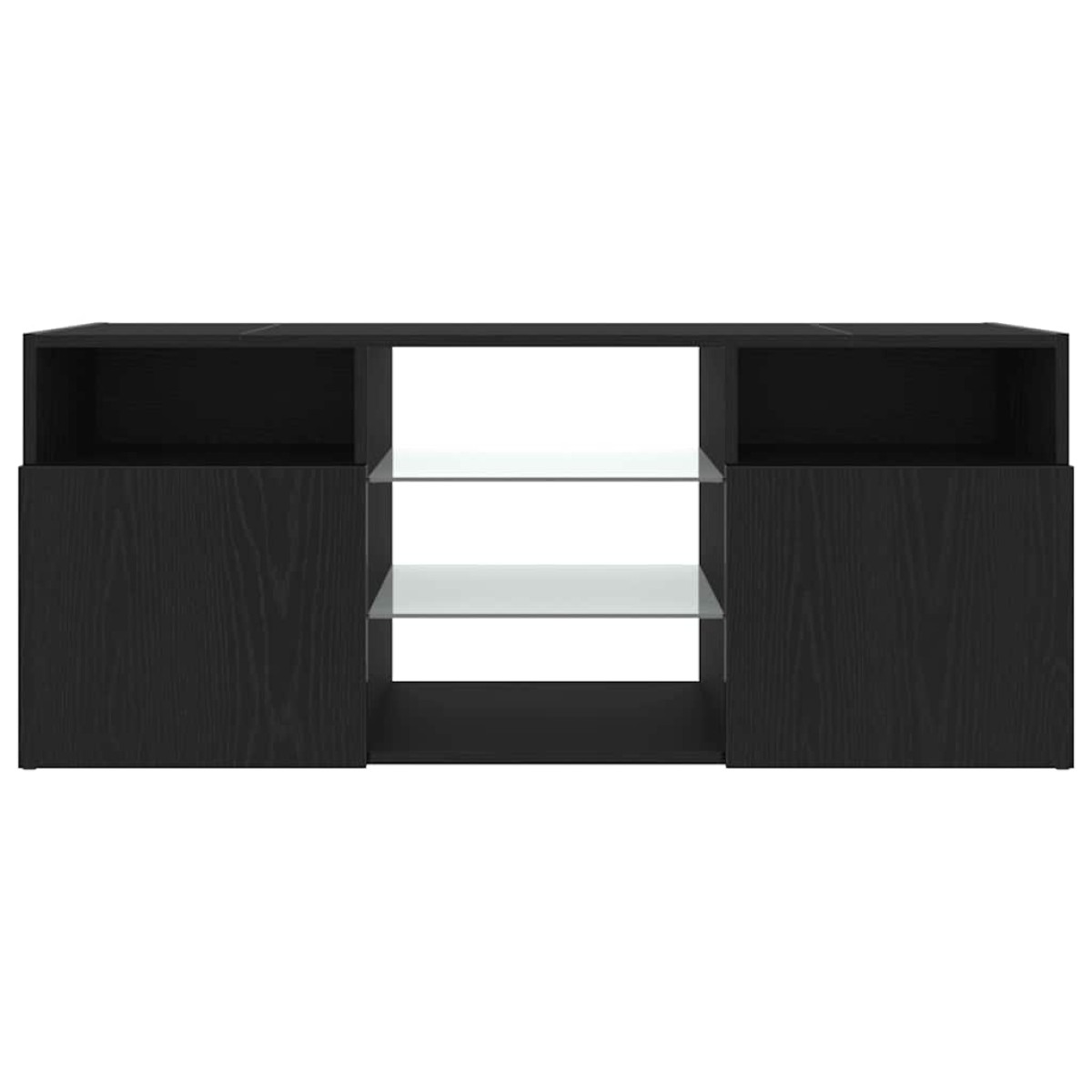 vidaXL Έπιπλο Τηλεόρασης με Φωτιστικά LED Μαύρο Δρυς 120x30x50 εκ. από Τεχνητό Ξύλο