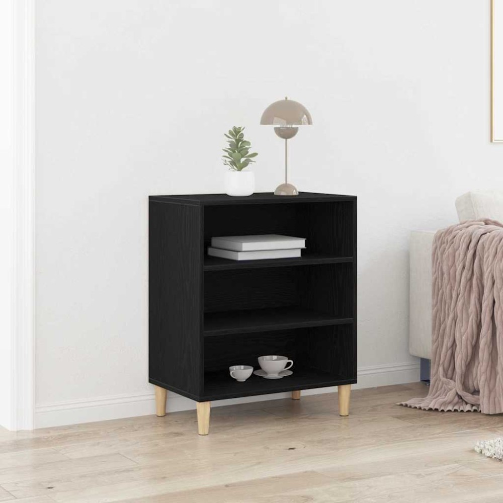 vidaXL Πλαϊνό γραφείο Μαύρη Οξυά 57 x 35 x 70 εκ Επεξεργασμένο Ξύλο
