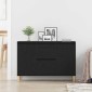 vidaXL Πλαϊνό γραφείο Μαύρο 102 x 35 x 60 εκ Επεξεργασμένο ξύλο