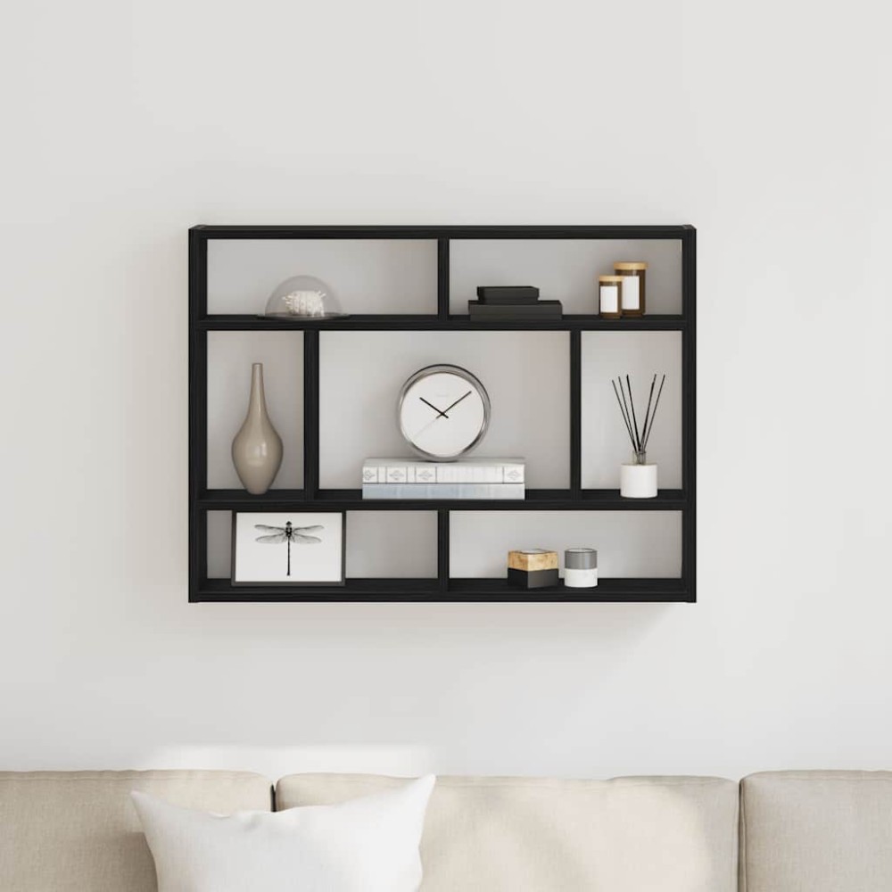 vidaXL Ράφι Τοίχου Μαύρη Δρυς 75x16x55 εκ. από Τεχνητό Ξύλο