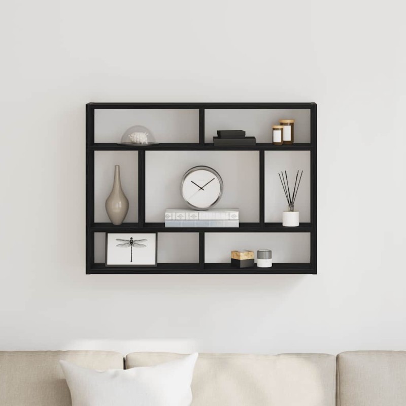 vidaXL Ράφι Τοίχου Μαύρη Δρυς 75x16x55 εκ. από Τεχνητό Ξύλο