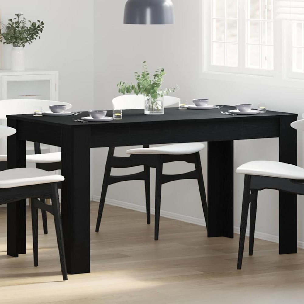 vidaXL Τραπεζαρία Μαύρη Δρυς 140 x 74,5 x 76 εκ. Επεξεργασμένο Ξύλο