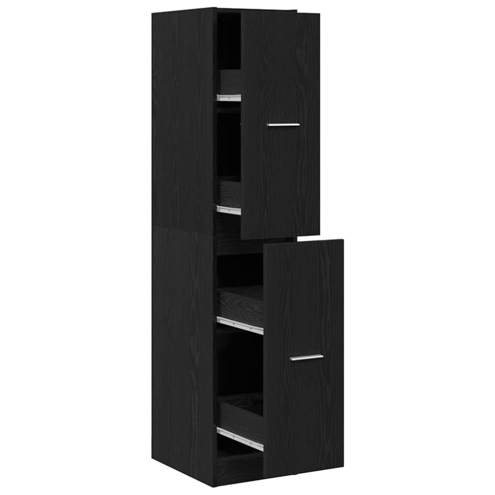 vidaXL Ντουλάπι Φαρμακείου Μαύρο Δρυς 30x41x144,5 εκ. από Τεχνητό Ξύλο