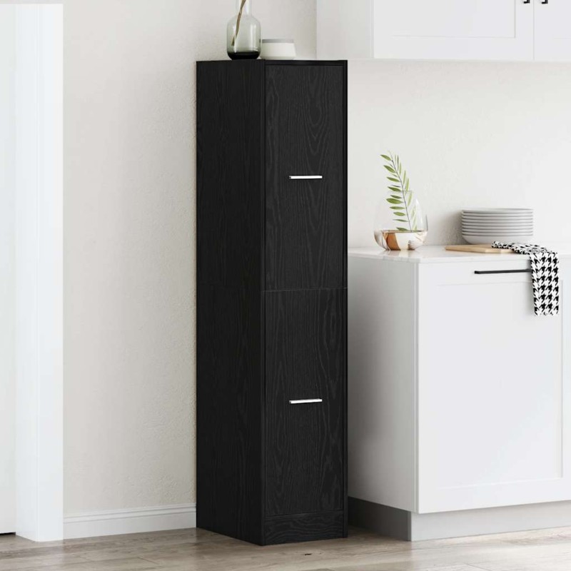 vidaXL Ντουλάπι Φαρμακείου Μαύρο Δρυς 30x41x144,5 εκ. από Τεχνητό Ξύλο