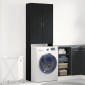 vidaXL Ντουλάπι Πλυντηρίου Ρούχων Μαύρο Δρυς 64x25,5x190 εκ.