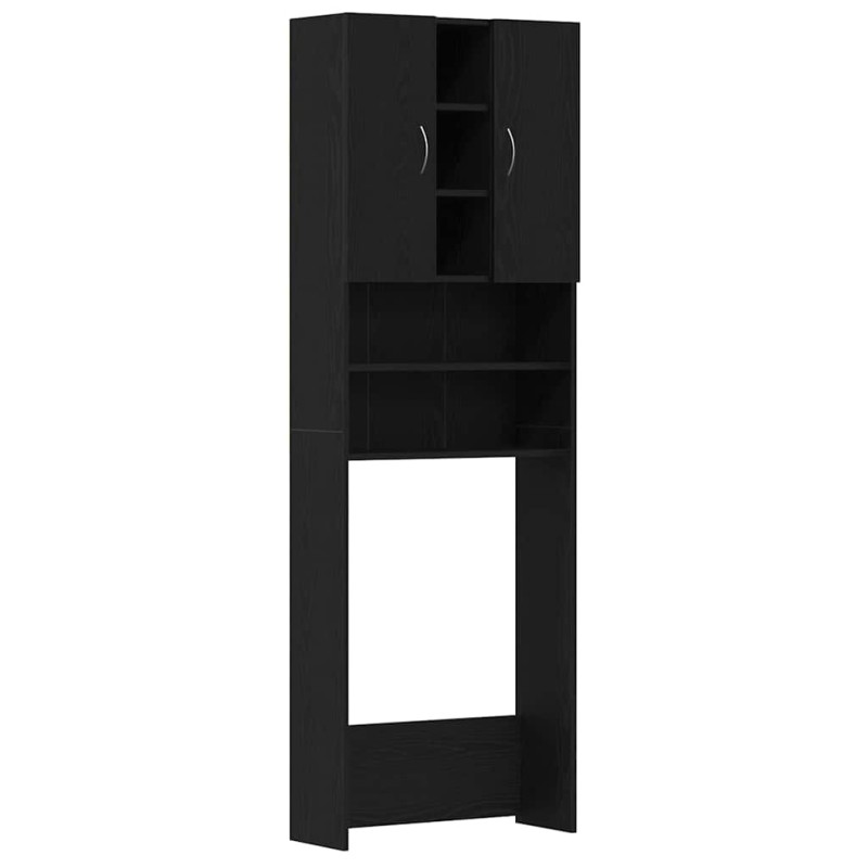 vidaXL Ντουλάπι Πλυντηρίου Ρούχων Μαύρο Δρυς 64x25,5x190 εκ.