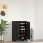 vidaXL Παπουτσοθήκη Μαύρη βελανιδιά 60x35x92 εκ. Επεξεργασμένο Ξύλο