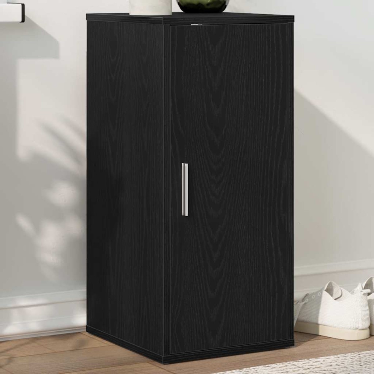 vidaXL Παπουτσοθήκη Μαύρη βελανιδιά 32x35x70 εκ. Επεξεργασμένο Ξύλο