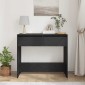 vidaXL Κονσόλα Τραπεζιού Μαύρη Δρυς 89 x 41 x 76,5 εκ. από Τεχνητό Ξύλο