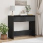 vidaXL Κονσόλα Τραπεζιού Μαύρη Δρυς 89 x 41 x 76,5 εκ. από Τεχνητό Ξύλο