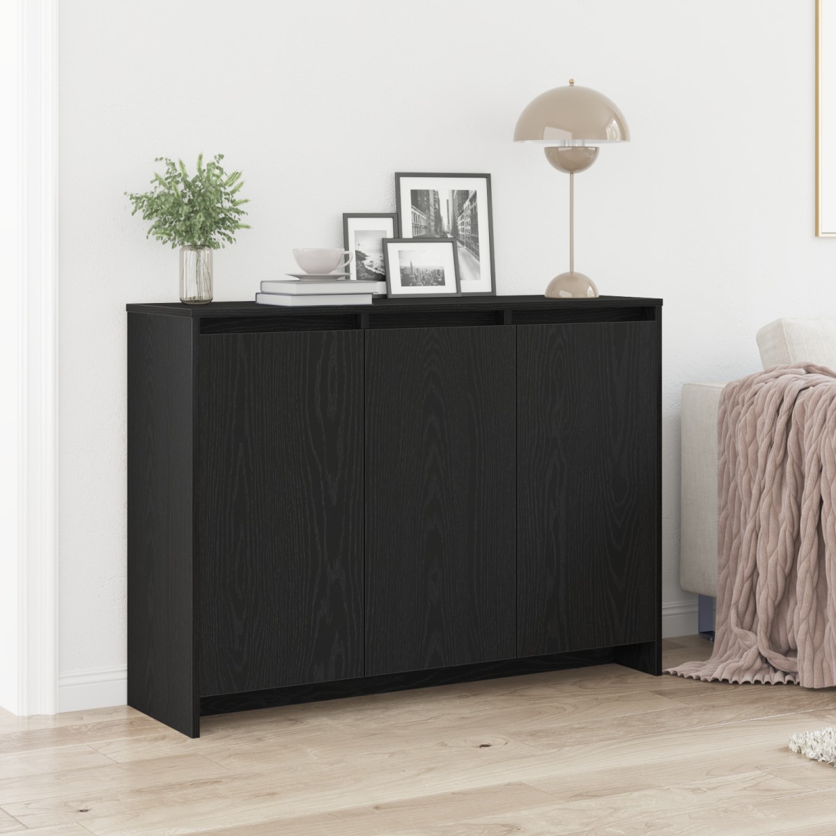 vidaXL Πλαϊνό γραφείο Μαύρο 102 x 29.5 x 75 εκ Επεξεργασμένο ξύλο