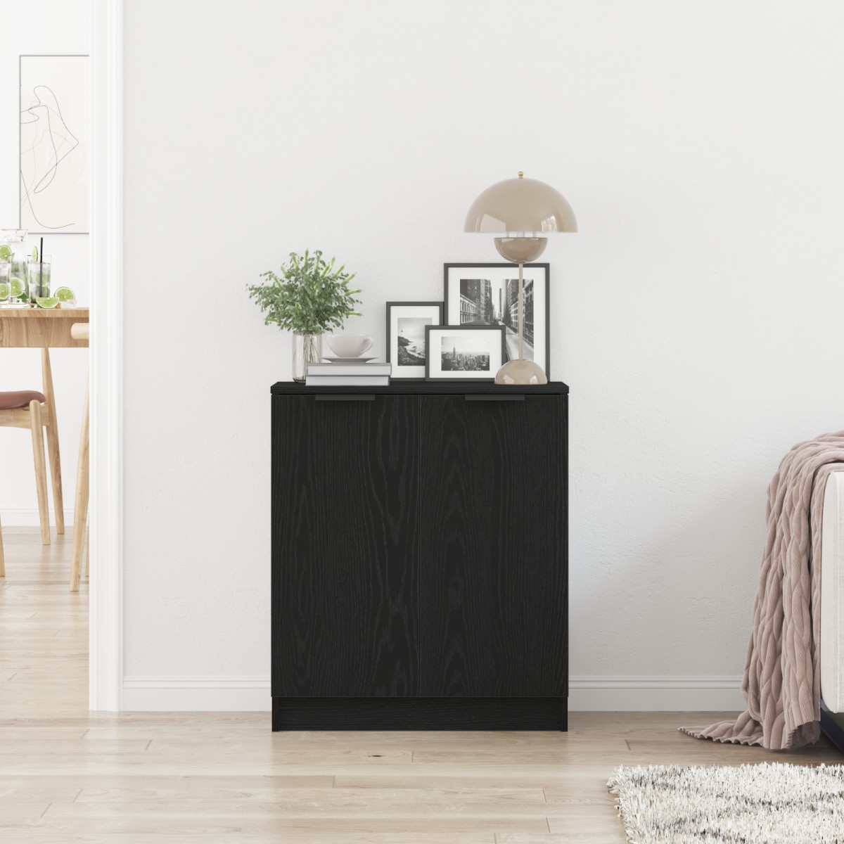 vidaXL Πλαϊνό γραφείο Μαύρη Οξυά 60 x 30 x 70 εκ. Επεξεργασμένο Ξύλο