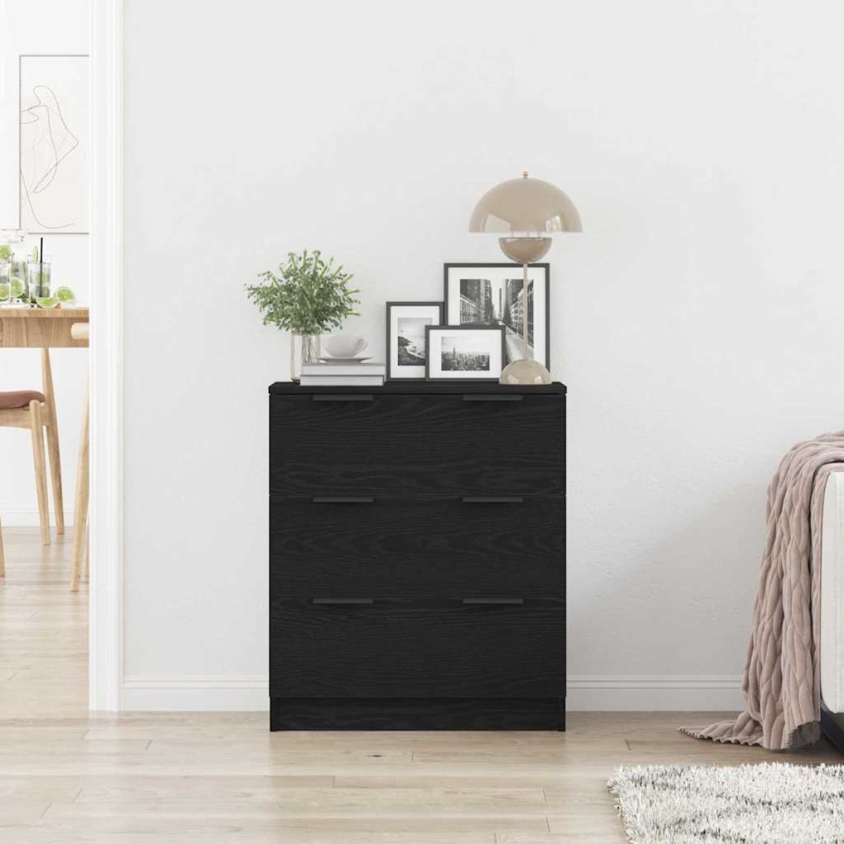 vidaXL Πλαϊνό γραφείο Μαύρη Οξυά 60 x 30 x 70 εκ. Επεξεργασμένο Ξύλο