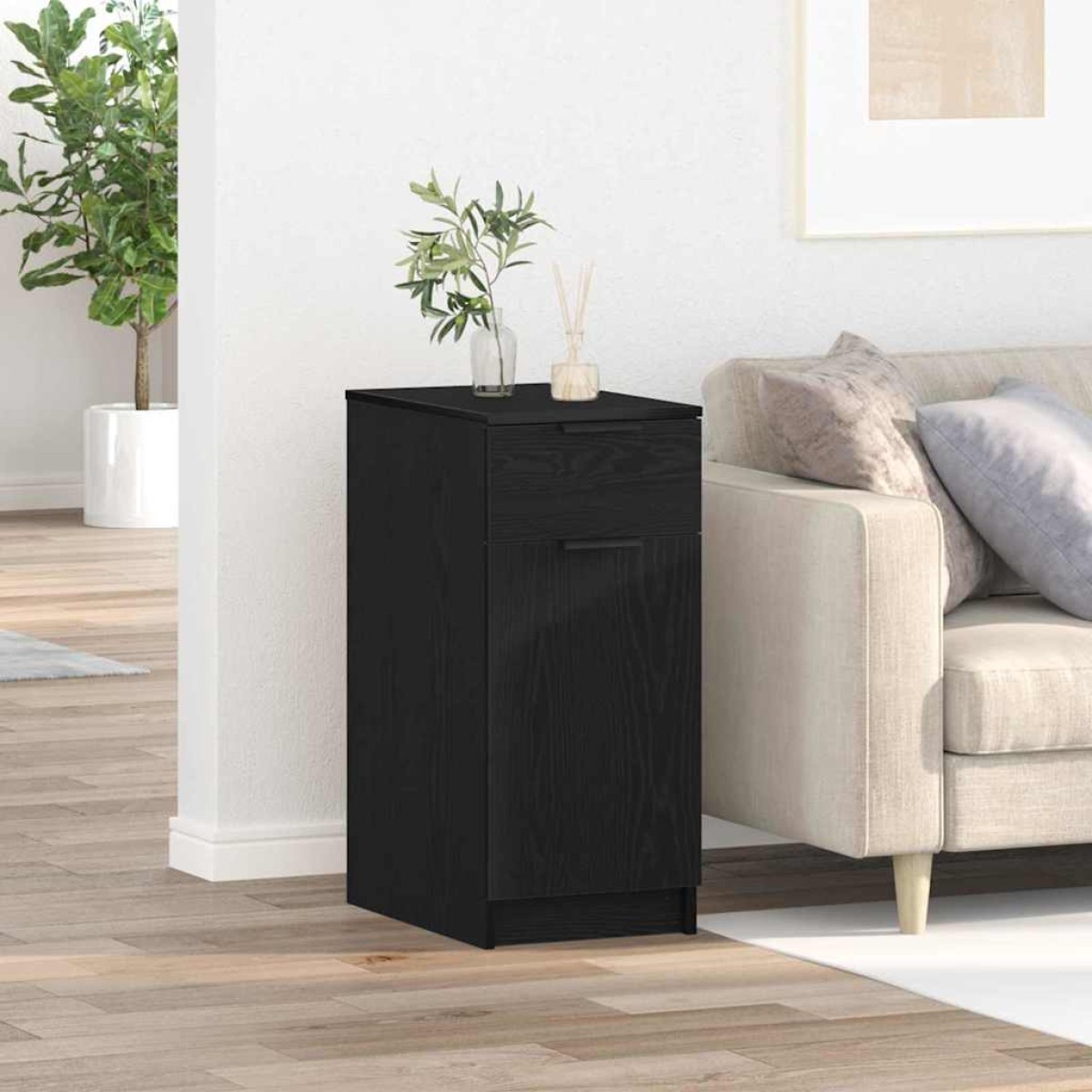 vidaXL Γραφείο Ντουλάπι 33 x 50 x 75 εκ. Επεξεργασμένο Ξύλο Μαύρη Οξυά