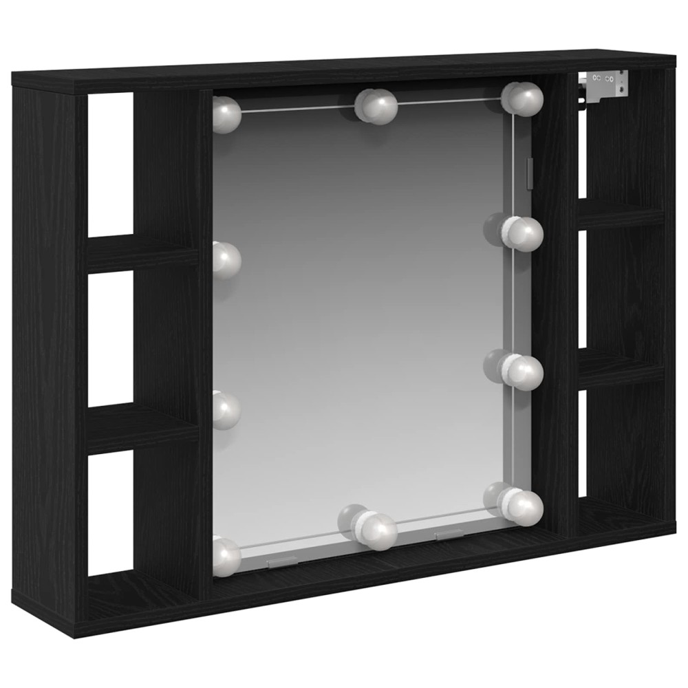 vidaXL Ντουλάπα Καθρέφτη Μαύρη Οξυά 76 x 15 x 55 εκ Επεξεργασμένο Ξύλο