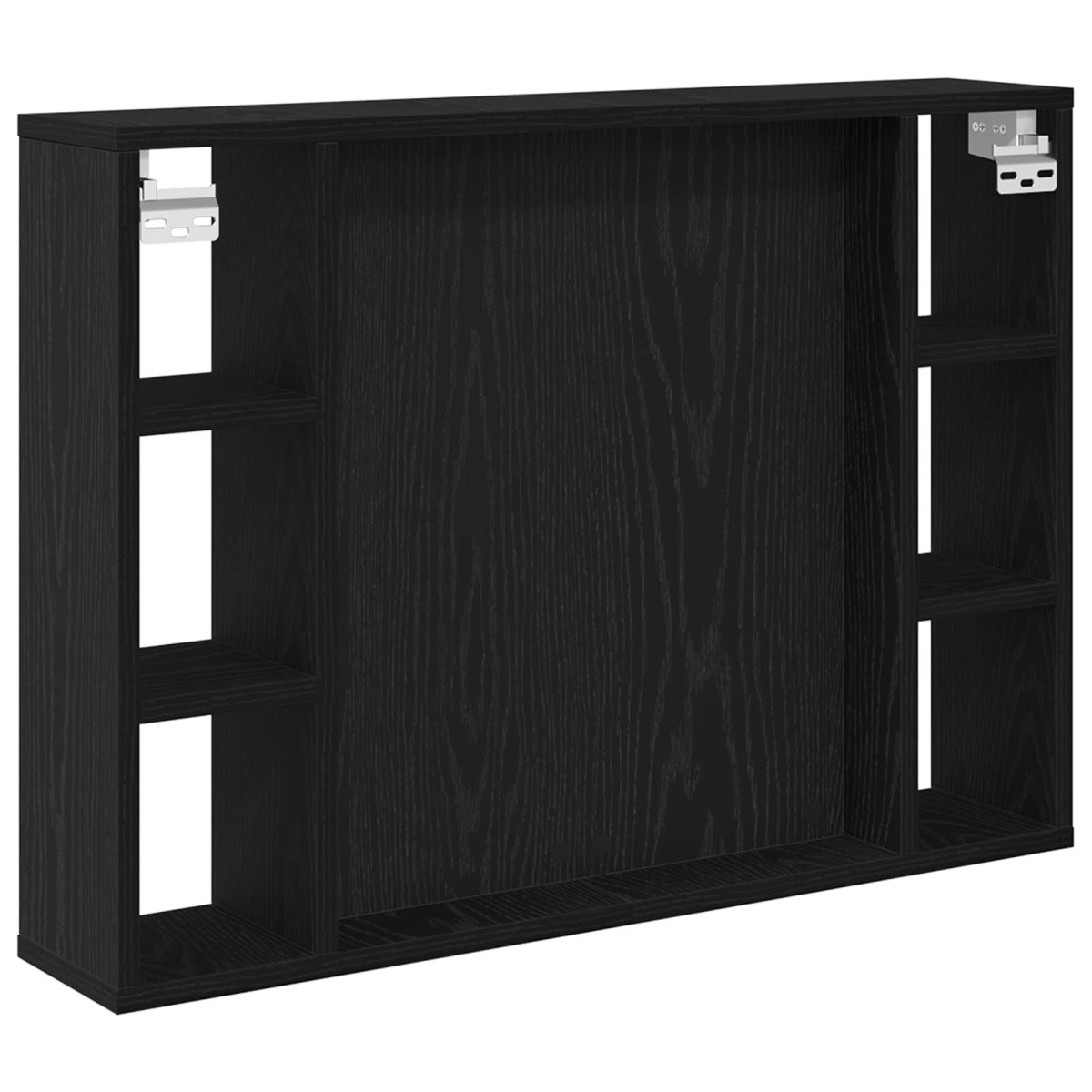 vidaXL Ντουλάπα Καθρέφτη Μαύρη Οξυά 76 x 15 x 55 εκ Επεξεργασμένο Ξύλο