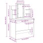 vidaXL Τραπέζι περιποίησης Μαύρη Οξυά 96 x 39 x 142 εκ.