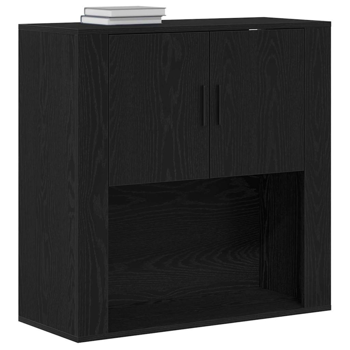 vidaXL Ντουλάπα Τοίχου Μαύρη Οξυά 80 x 33 x 80 εκ. Επεξεργασμένο Ξύλο