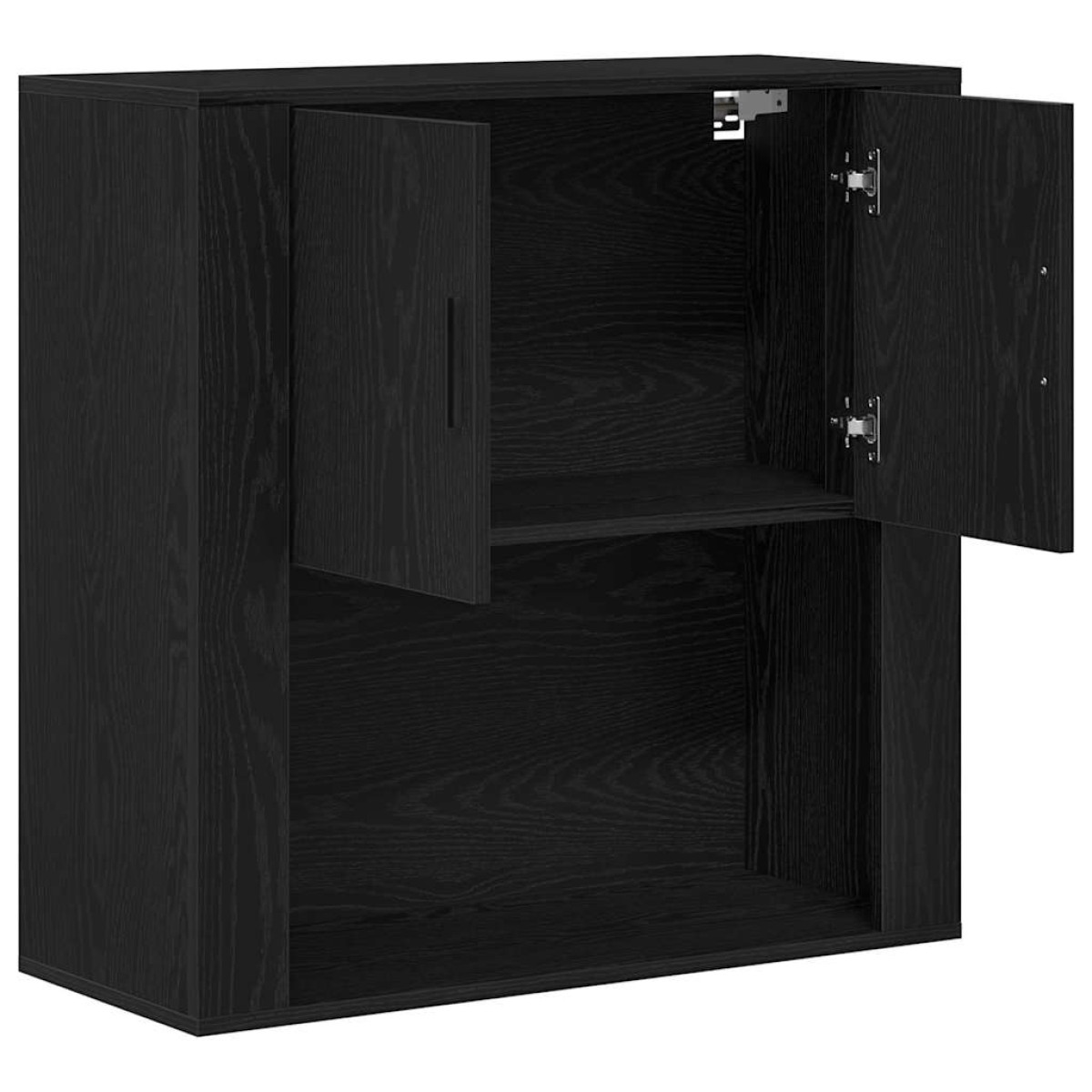 vidaXL Ντουλάπα Τοίχου Μαύρη Οξυά 80 x 33 x 80 εκ. Επεξεργασμένο Ξύλο