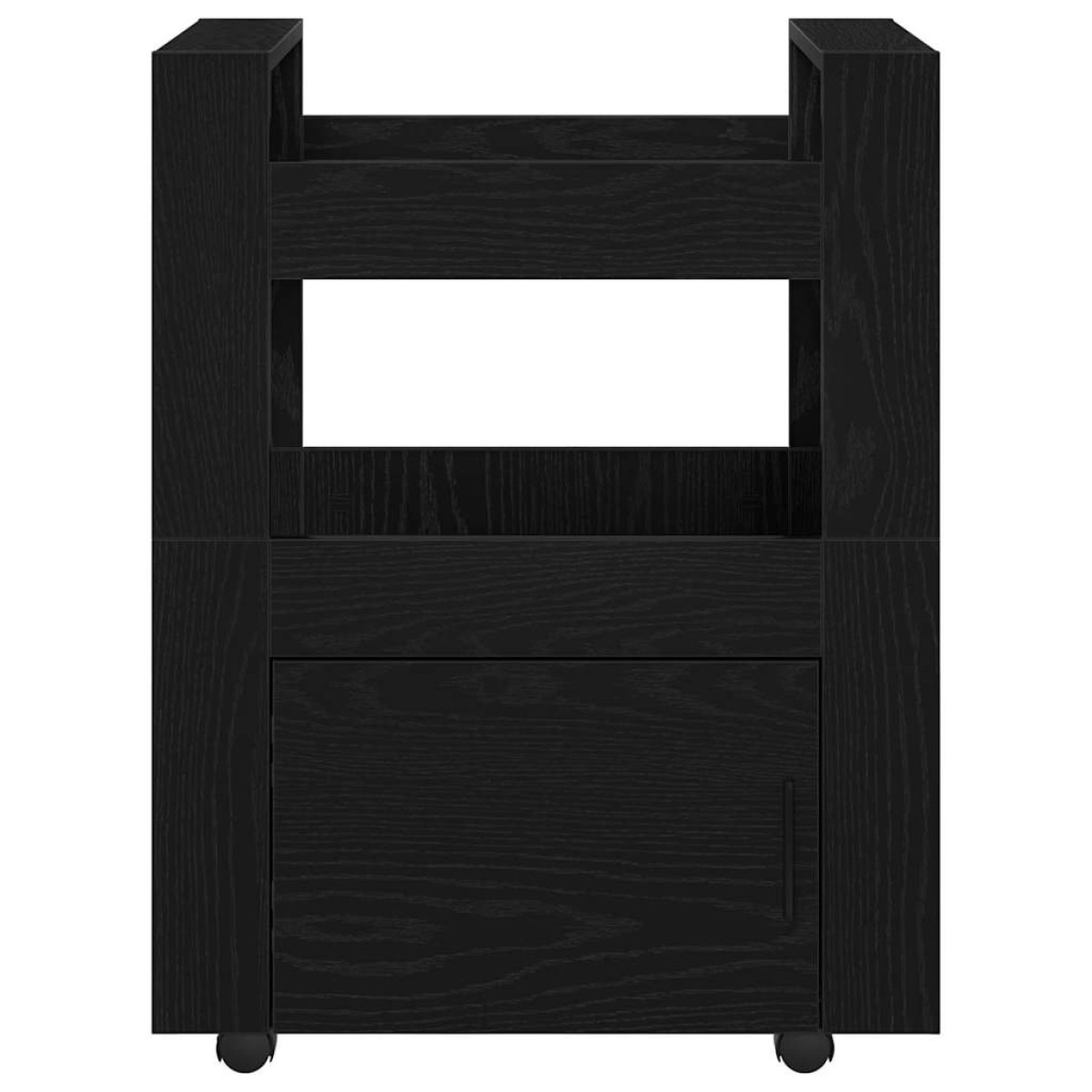 vidaXL Καρότσι Κουζίνας Μαύρη δρυς 60 x 45 x 80 εκ Επεξεργασμένο Ξύλο
