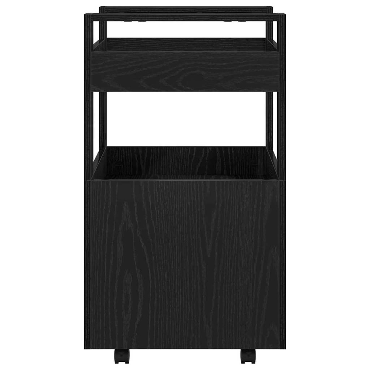 vidaXL Καρότσι Κουζίνας Μαύρη δρυς 60 x 45 x 80 εκ Επεξεργασμένο Ξύλο
