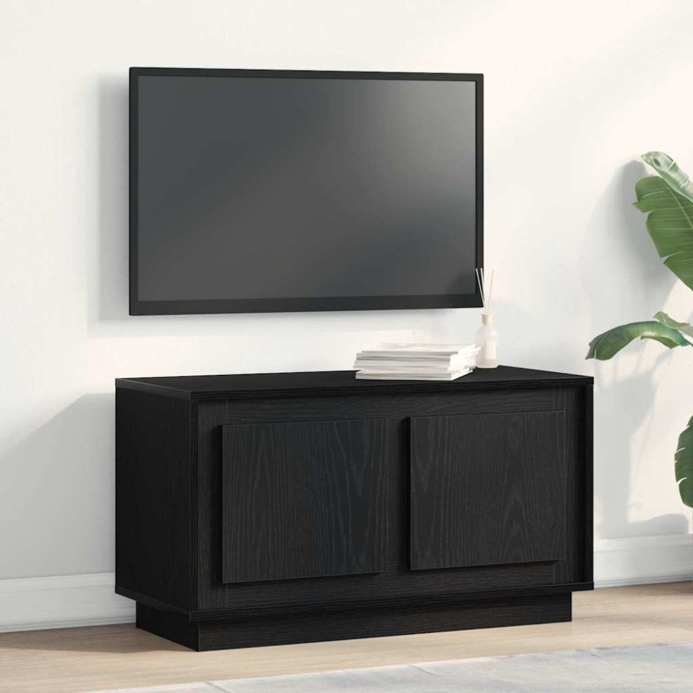 vidaXL Ντουλάπι TV 80 x 35 x 45 cm Μαύρη δρυς Επεξεργασμένο ξύλο
